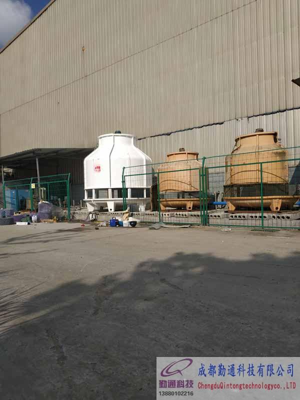 內(nèi)江隆昌GL-150T冷卻塔安裝現(xiàn)場，50T,60T冷卻塔填料更換